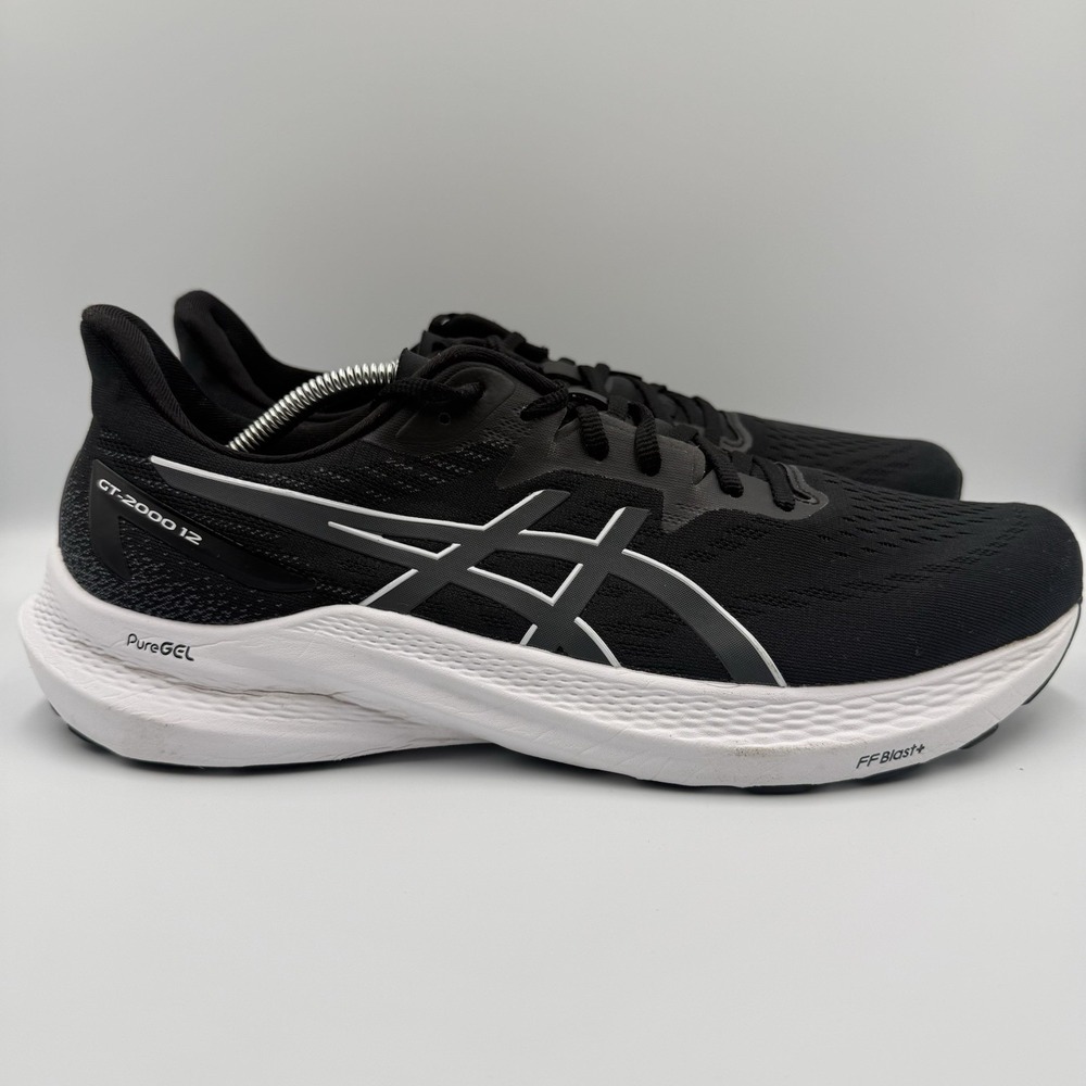 ASICS GT-2000 12 Men's Size 13 Black White Gray Running Shoes Athletic Sneakers